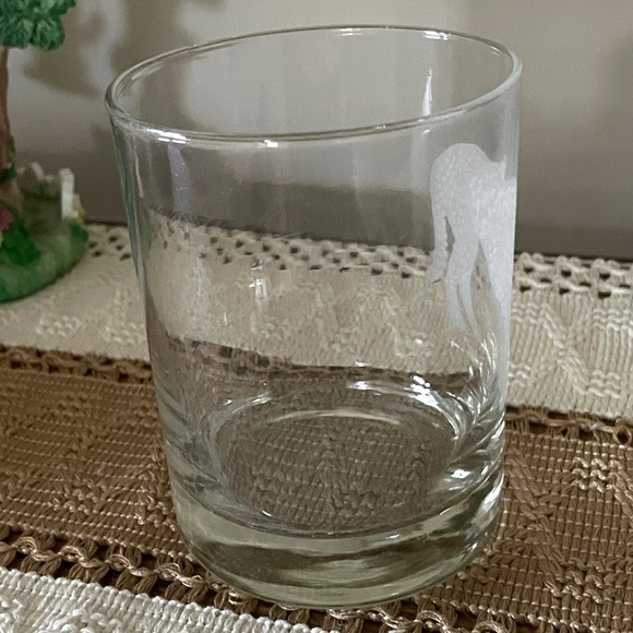Vintage Georg Jensen Etched Cheetah Clear Glass Whiskey Cocktail - Picture 3 of 9